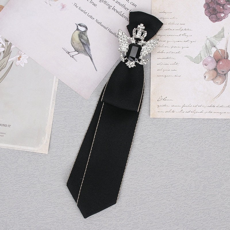 Peris Gems Hand Made Black Ribbon Rhinestone Crystal Neckties - Unisex SHEIN Amazon Temu