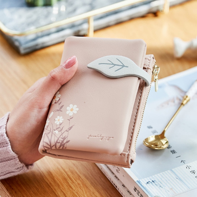 Peris Gems Hasp Zipper Daisy PU Leather Small Wallet for Women | Mini Clutch Purse Hasp Zipper Daisy PU Leather Small Wallet for Women SHEIN Amazon Temu