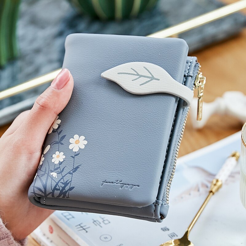 Peris Gems Hasp Zipper Daisy PU Leather Small Wallet for Women | Mini Clutch Purse Hasp Zipper Daisy PU Leather Small Wallet for Women SHEIN Amazon Temu