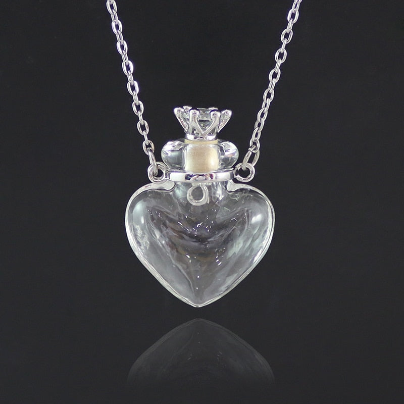 Peris Gems Heart Glass Heart Vial Cremation Pendant Necklace - Ash Case Holder Memorial Necklace SHEIN Amazon Temu