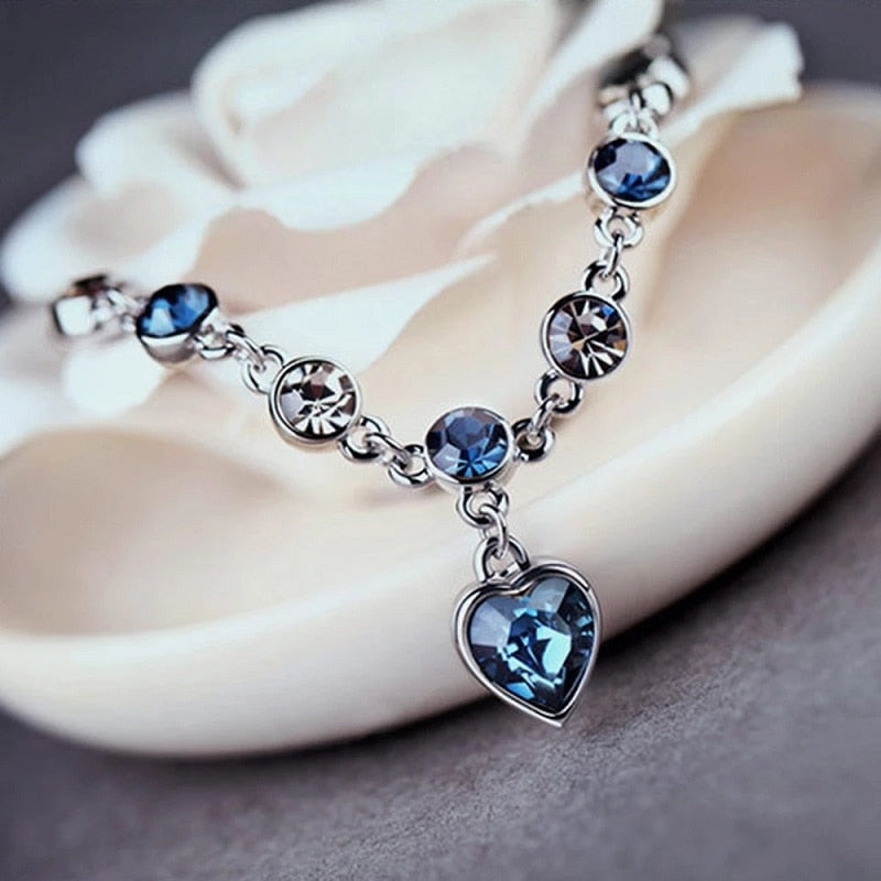 Peris Gems Heart of The Ocean Pendant Bracelets | Love Heart Bracelet for Women SHEIN Amazon Temu