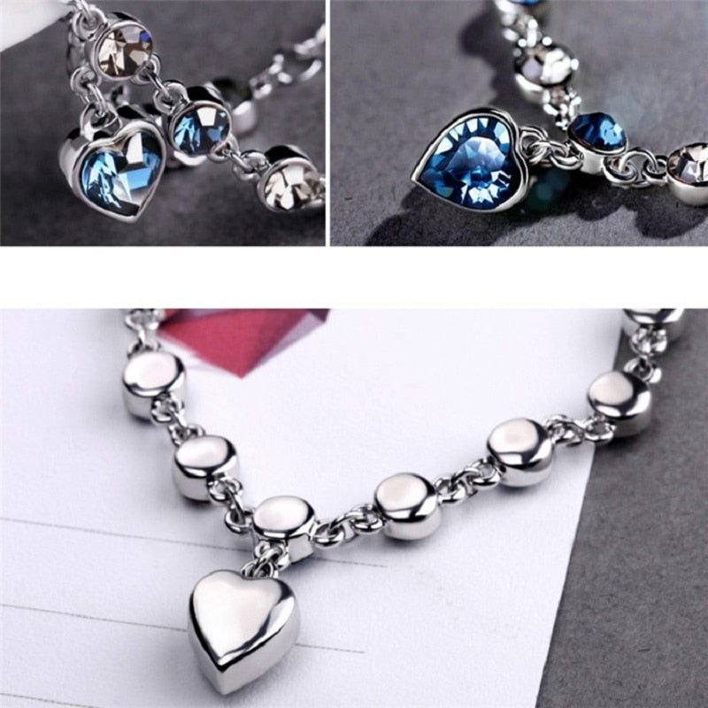 Peris Gems Heart of The Ocean Pendant Bracelets | Love Heart Bracelet for Women SHEIN Amazon Temu