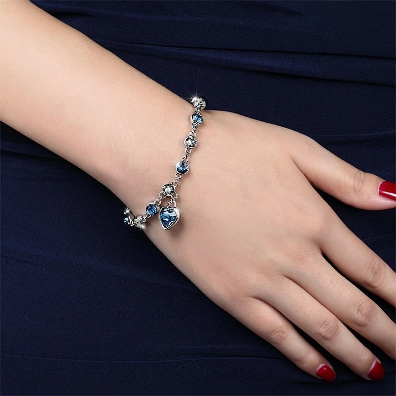 Peris Gems Heart of The Ocean Pendant Bracelets | Love Heart Bracelet for Women SHEIN Amazon Temu