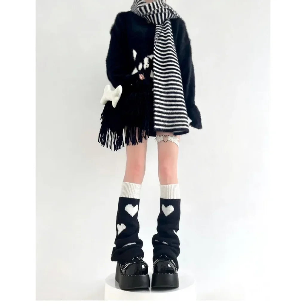 Peris Gems heart / One Size Y2K Punk Knitted Leg Warmers Star Gothic Cross Harajuku Women Heart Two Side Wear Loose Fit Leg Covers Sock JK Thigh High Lolita Y2K Punk Knitted Leg Warmers Star Gothic Cross Harajuku Women Heart Two Side Wear Loose Fit Leg Covers Sock JK Thigh High Lolita SHEIN Amazon Temu