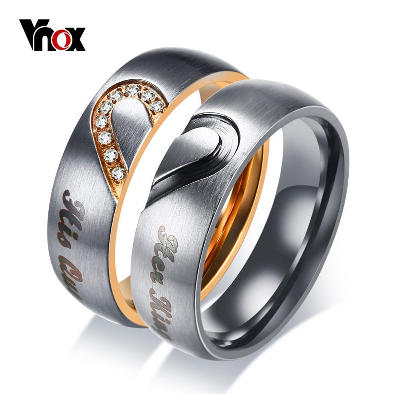 Peris Gems Heart Rings for Couples | Stainless Steel CZ Stone Rings SHEIN Amazon Temu