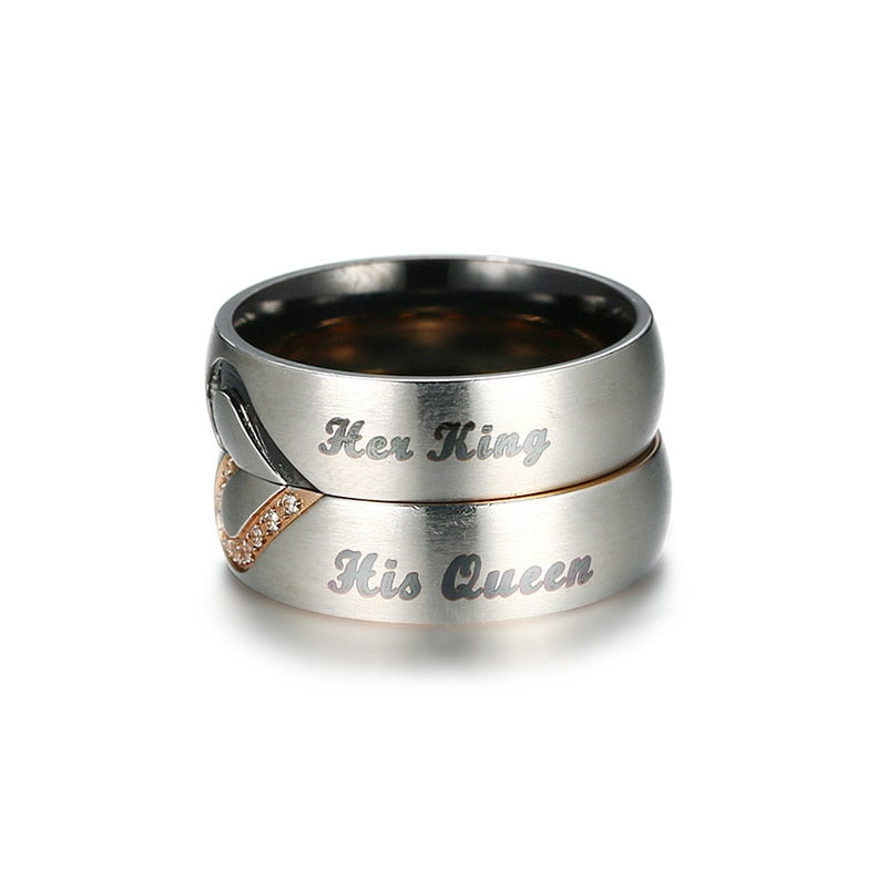 Peris Gems Heart Rings for Couples | Stainless Steel CZ Stone Rings SHEIN Amazon Temu