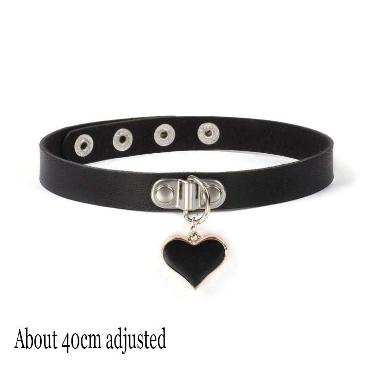Peris Gems Heart Rose Border Gothic Harajuku PU Leather Collar Choker Necklaces for Women SHEIN Amazon Temu