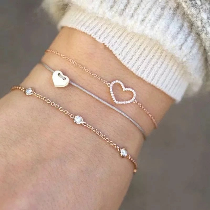 Peris Gems Heart Set Bohemian Style 5pc Rope Charm Bracelet Sets for Women SHEIN Amazon Temu