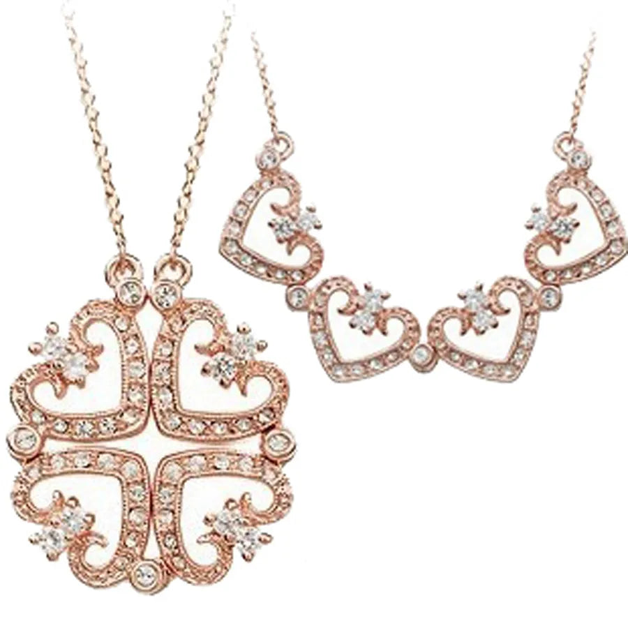 Peris Gems Heart Shaped Folding Four Leaf Clover Necklace for Women SHEIN Amazon Temu