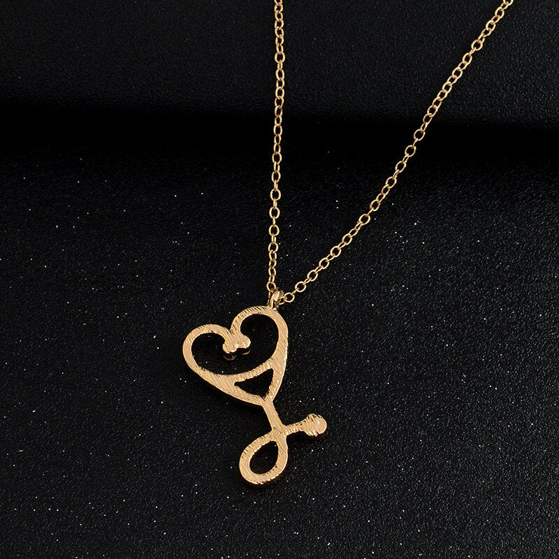 Peris Gems Heart Stethoscope Pendant Necklace Unisex | Doctor Nurse Necklace Gift Heart Stethoscope Pendant Necklace Unisex |Doctor Nurse Gift SHEIN Amazon Temu