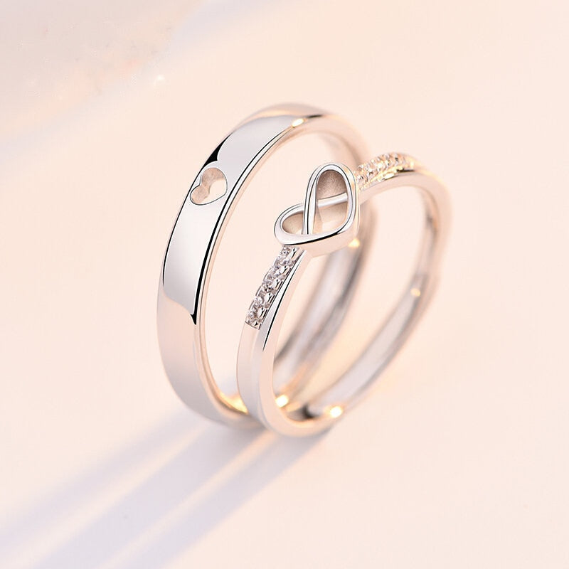 Peris Gems Hearts Matching Heart Couple Rings Set | Forever Endless Love Wedding Jewelry SHEIN Amazon Temu