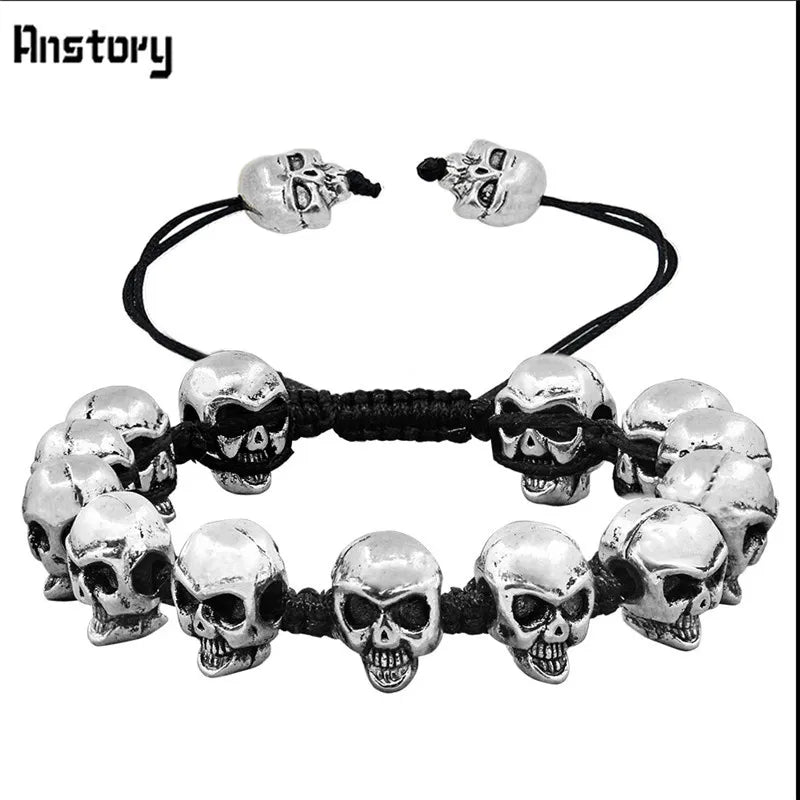 Peris Gems Heavy design 1 Smiling Skeleton Skull Gothic Bead Bracelets Unisex SHEIN Amazon Temu