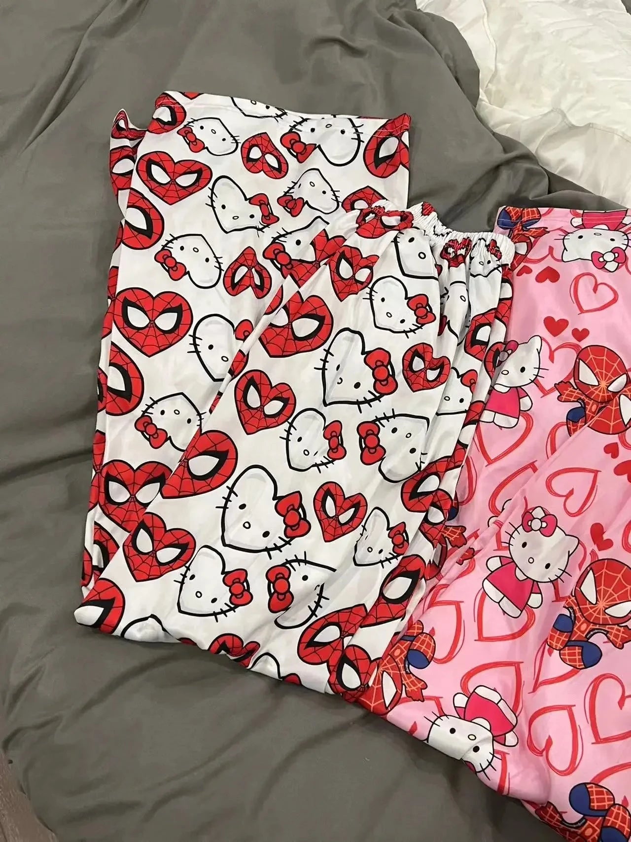 Peris Gems Hello Kitty Spider-Man anime pajama Pants Y2K cartoon loose slacks Family clothing Couple pants Girl gift Hello Kitty Spider-Man anime pajama Pants Y2K cartoon loose slacks Family clothing Couple pants Girl gift SHEIN Amazon Temu