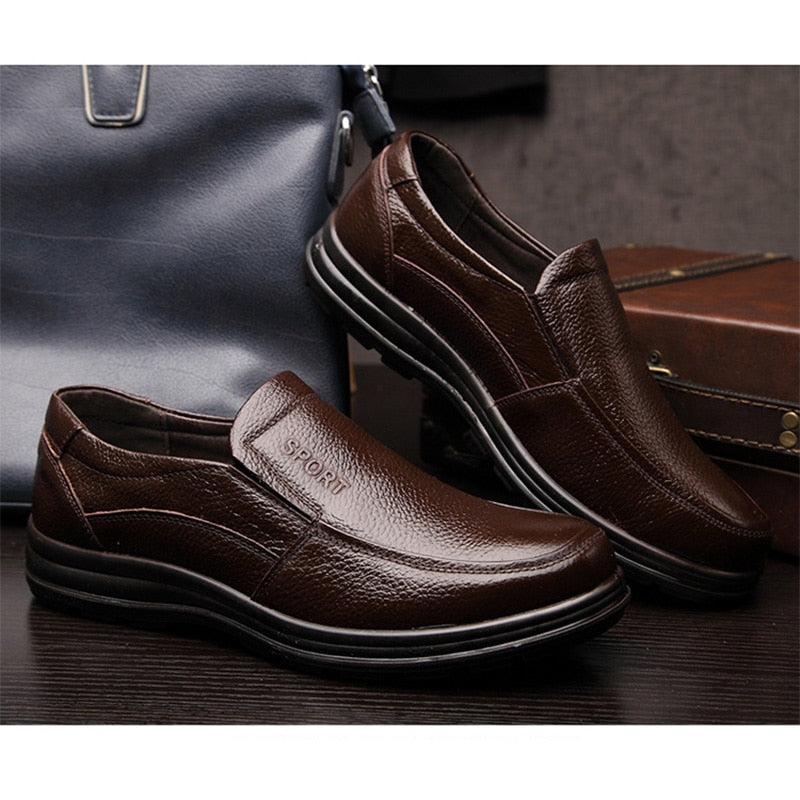 Peris Gems High Quality Genuine Leather Flat Shoes for Men | Business Casual Soft Sole Shoe High Quality Genuine Leather Flat Shoes for Men SHEIN Amazon Temu