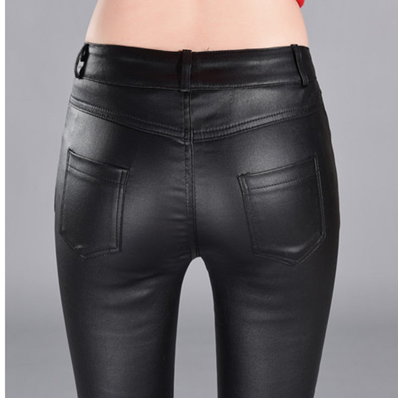 Peris Gems High Waist Faux Leather Pants for Women | Slim Leather Pant Leggings High Waist Faux Leather Pants for Women | Slim Leather Pant SHEIN Amazon Temu