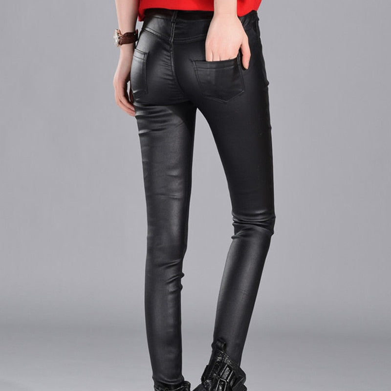Peris Gems High Waist Faux Leather Pants for Women | Slim Leather Pant Leggings High Waist Faux Leather Pants for Women | Slim Leather Pant SHEIN Amazon Temu
