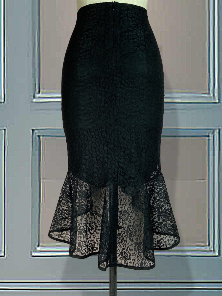 Peris Gems High Waist Lace Midi Skirt for Women | Modest Midi Skirts SHEIN Amazon Temu