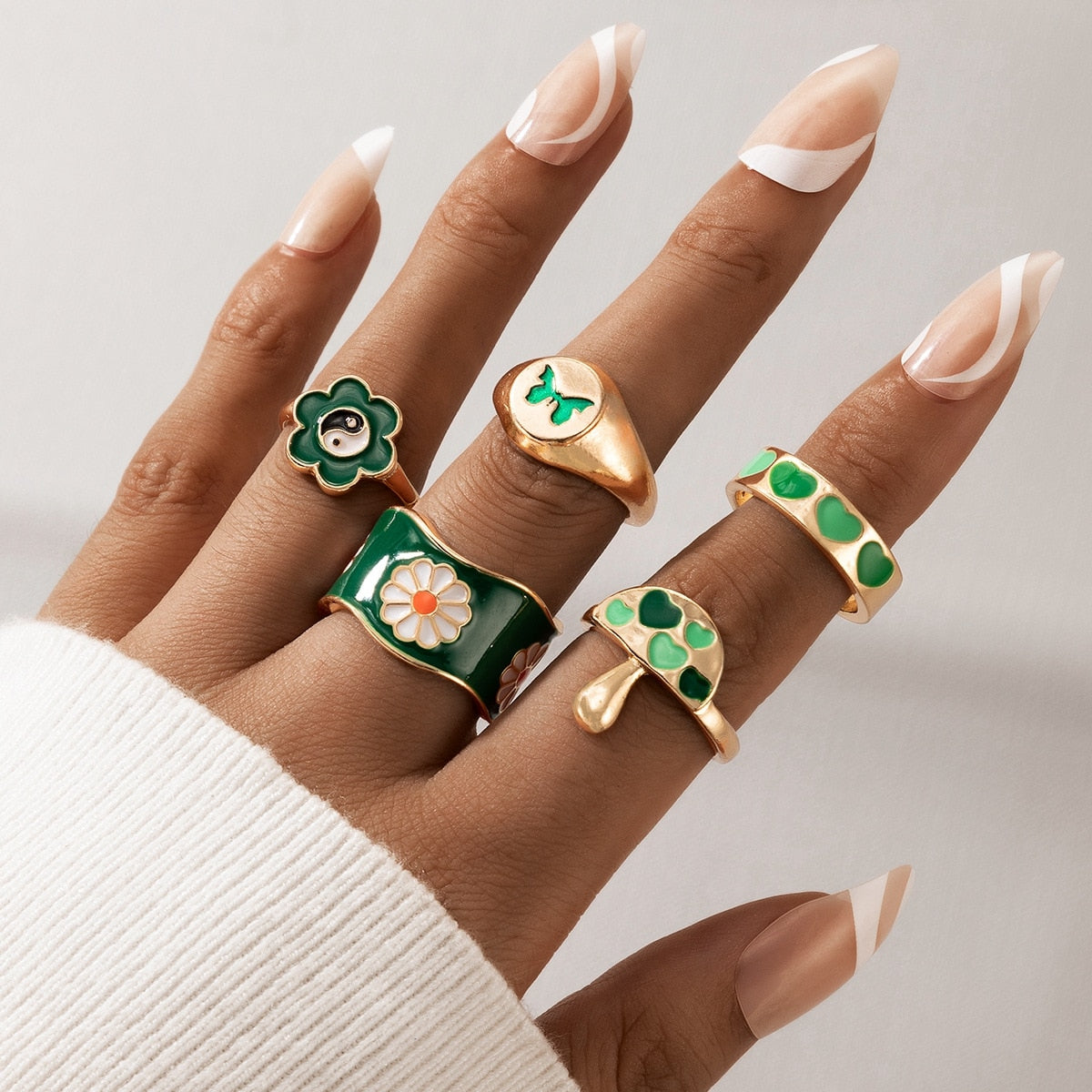 Peris Gems HJJ1379 Neo Gothic 14pc Silver Adjustable Rings Set for Women SHEIN Amazon Temu