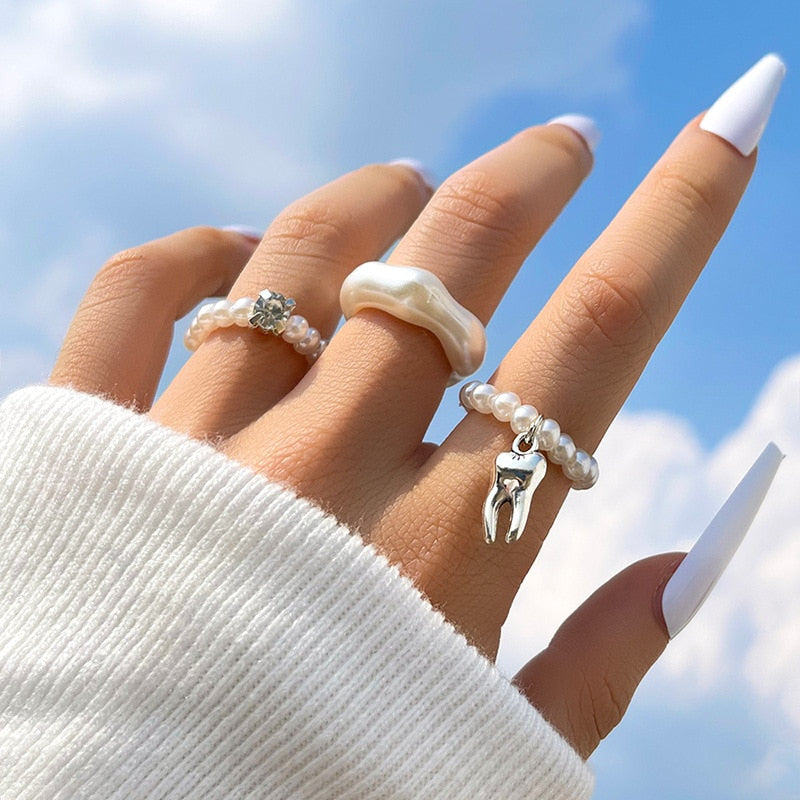 Peris Gems HJJ1487 Neo Gothic 14pc Silver Adjustable Rings Set for Women SHEIN Amazon Temu