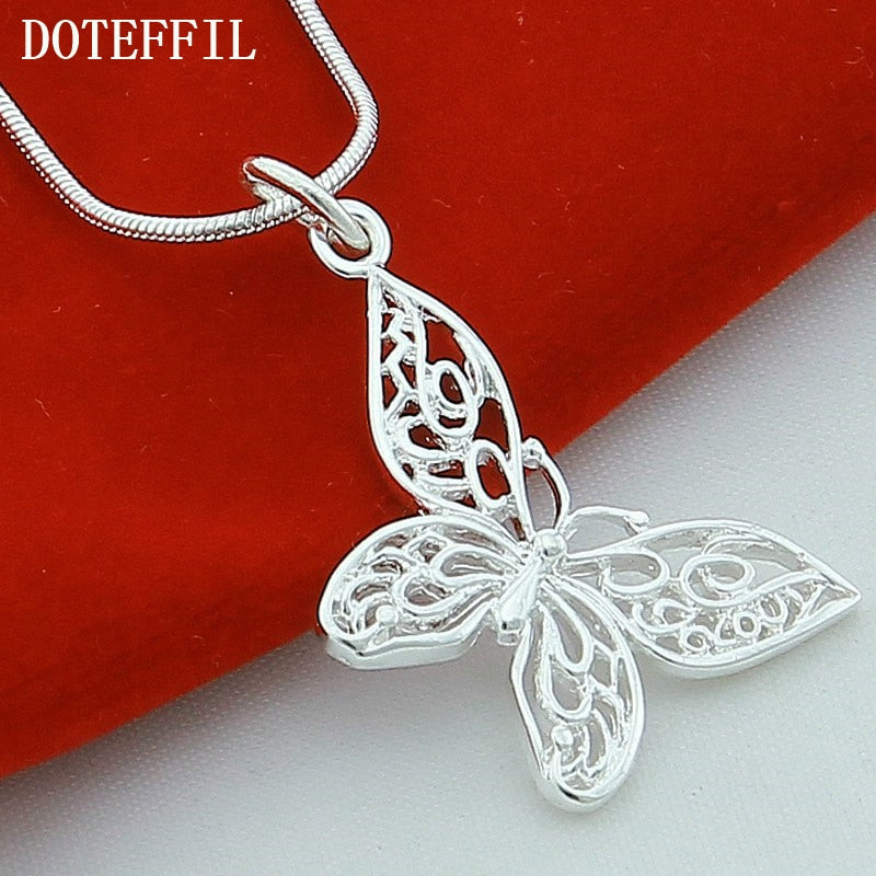 Peris Gems Hollow Butterfly Necklace for Women | Sterling Silver Necklace for Women Cute Butterfly SHEIN Amazon Temu