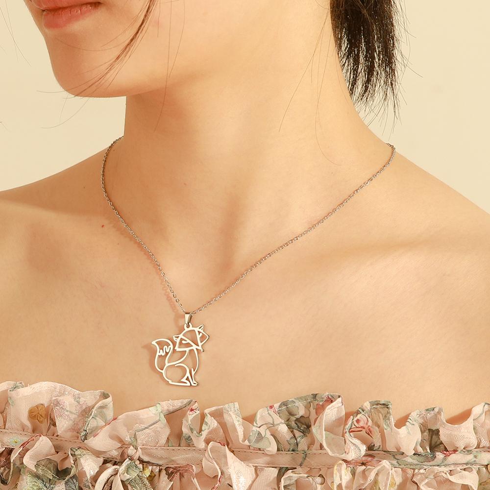 Peris Gems Hollow Fox Pendant Necklace for Women | Gold and Silver Fox Chain Hollow Fox Pendant Necklace for Women |Gold Silver Fox Chain SHEIN Amazon Temu