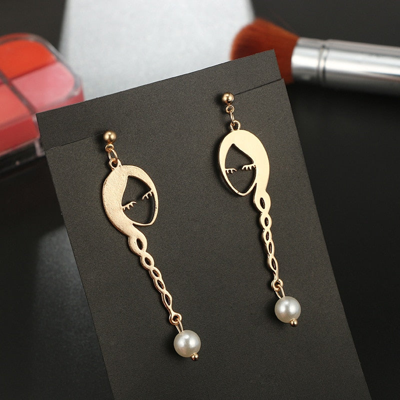Peris Gems Hollow Gold Face Earrings for Women | Gold Geometric Earrings Hollow Gold Face Earrings for Women | Gold Geometric Earring SHEIN Amazon Temu