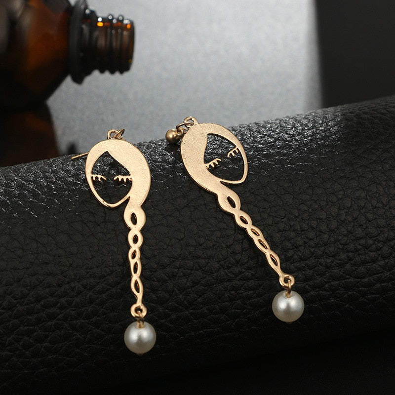 Peris Gems Hollow Gold Face Earrings for Women | Gold Geometric Earrings Hollow Gold Face Earrings for Women | Gold Geometric Earring SHEIN Amazon Temu