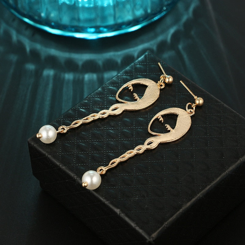 Peris Gems Hollow Gold Face Earrings for Women | Gold Geometric Earrings Hollow Gold Face Earrings for Women | Gold Geometric Earring SHEIN Amazon Temu