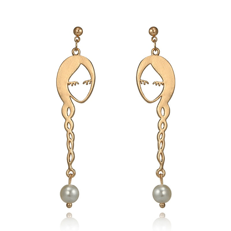 Peris Gems Hollow Gold Face Earrings for Women | Gold Geometric Earrings Hollow Gold Face Earrings for Women | Gold Geometric Earring SHEIN Amazon Temu