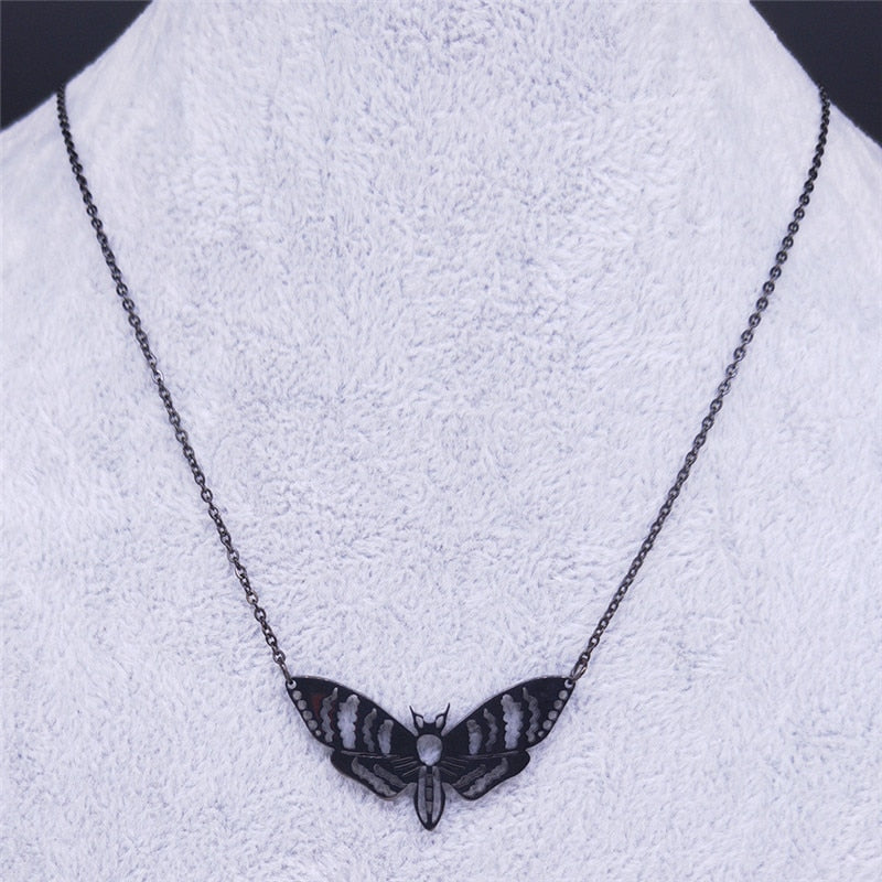 Peris Gems Hollow Moth Necklaces Unisex | Gold Stainless Steel SHEIN Amazon Temu