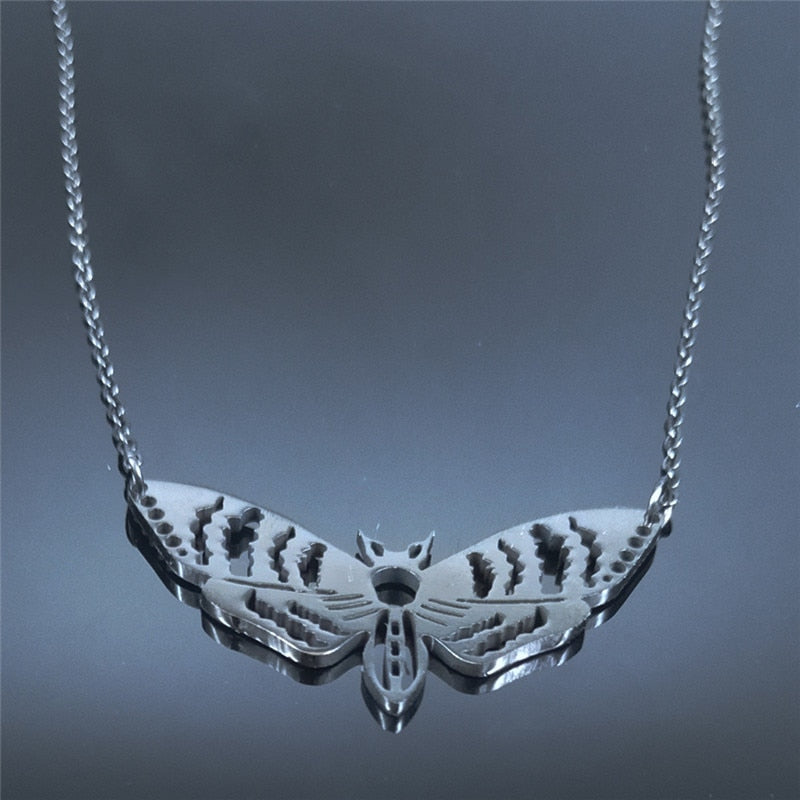 Peris Gems Hollow Moth Necklaces Unisex | Gold Stainless Steel SHEIN Amazon Temu