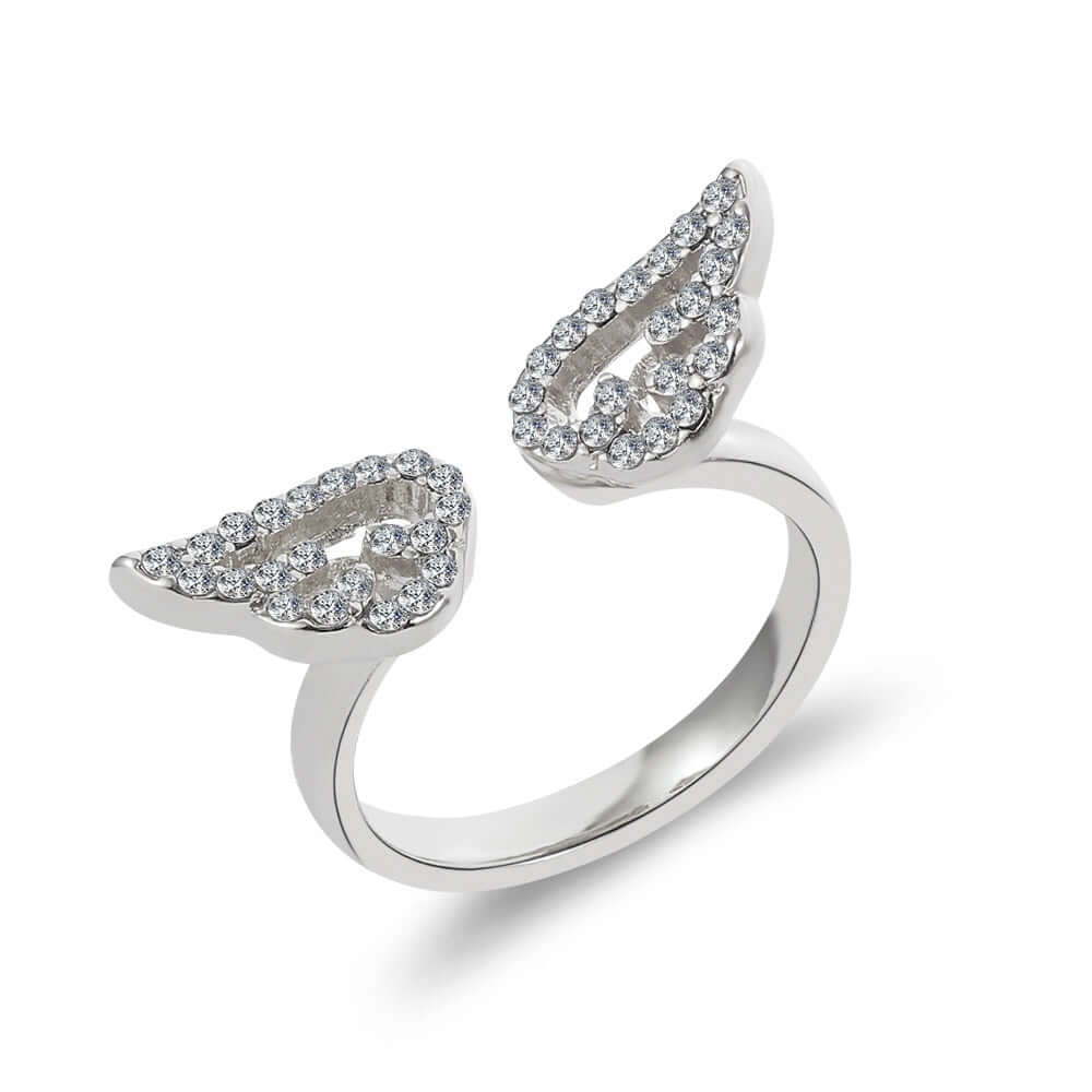 Peris Gems Hollow Wings Opal 2pc Moonstone Angel and Demon Adjustable Rings for Women SHEIN Amazon Temu