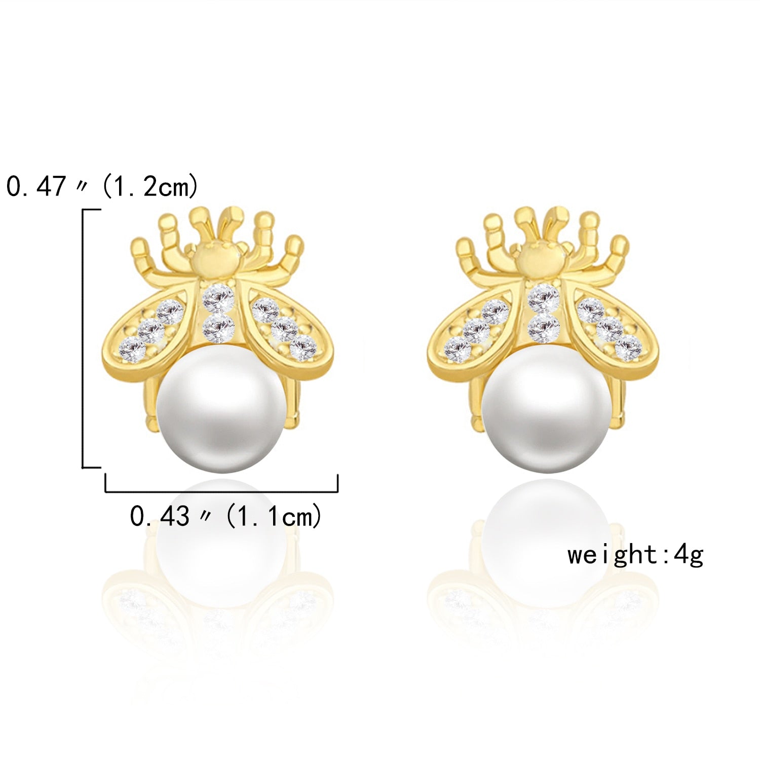 Peris Gems Honeybee Pearl Earrings for Women | Gold Stud Earrings SHEIN Amazon Temu