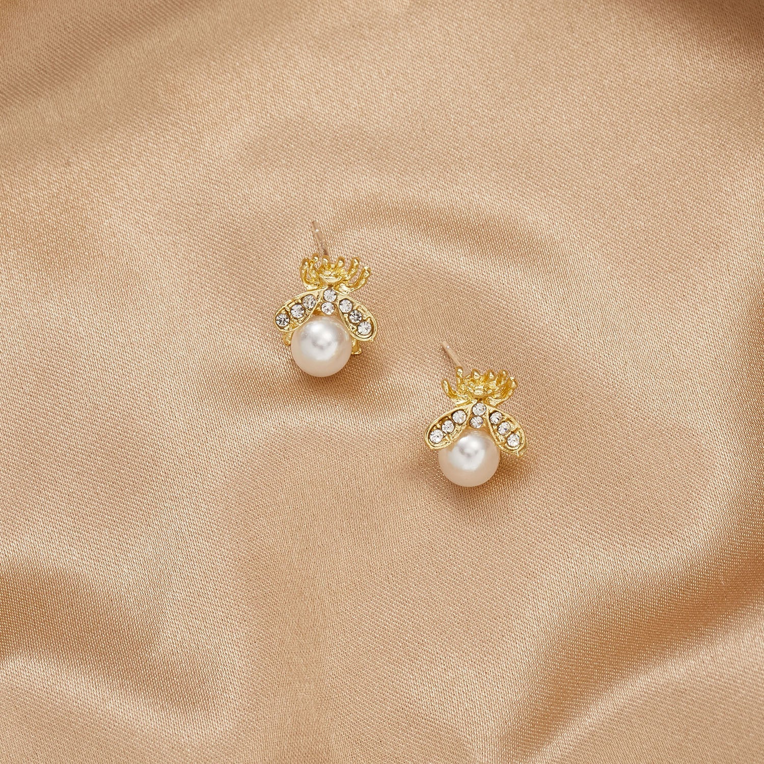 Peris Gems Honeybee Pearl Earrings for Women | Gold Stud Earrings SHEIN Amazon Temu