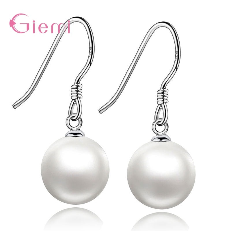 Peris Gems Hook Pearl Silver Diamond Pearl Hook Earrings for Women | Round Ball Earrings Silver Diamond Pearl Hook Earrings for Women | Ball Earrings SHEIN Amazon Temu