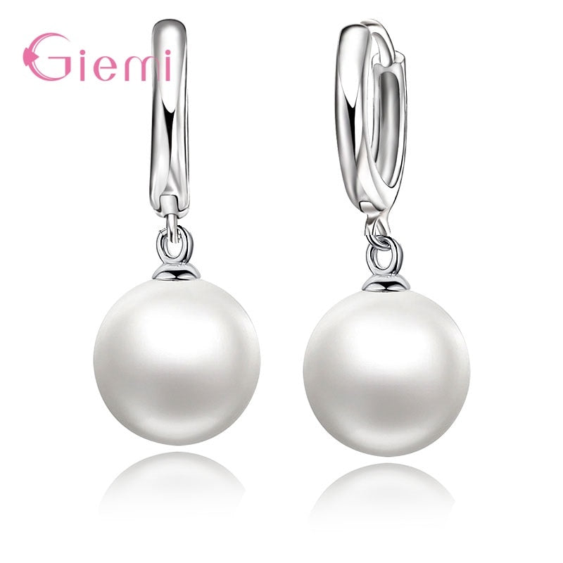 Peris Gems Hoop Pearl Silver Diamond Pearl Hook Earrings for Women | Round Ball Earrings Silver Diamond Pearl Hook Earrings for Women | Ball Earrings SHEIN Amazon Temu