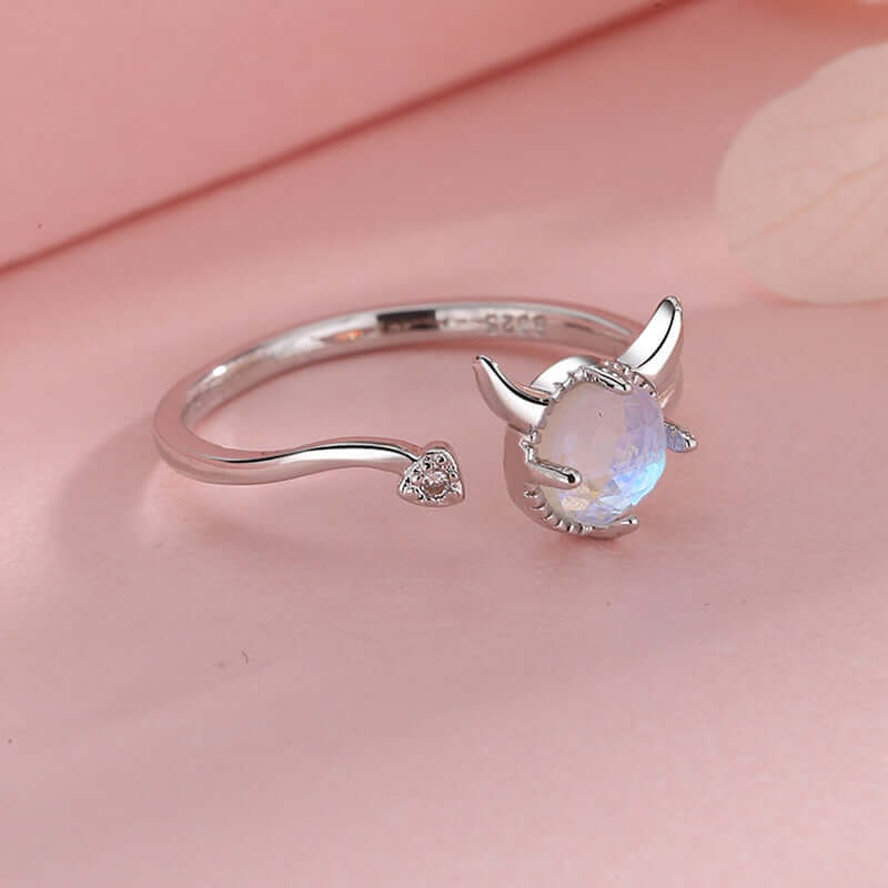 Peris Gems Horns Opal 2pc Moonstone Angel and Demon Adjustable Rings for Women SHEIN Amazon Temu