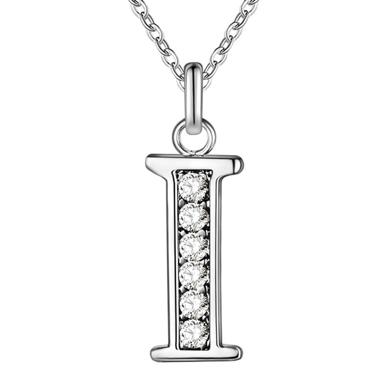 Peris Gems I Initial Letter Silver Diamond Necklaces | Elegant Unisex Initial Necklace SHEIN Amazon Temu