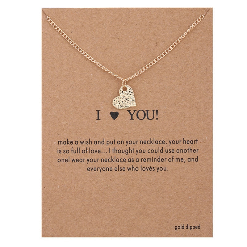 Peris Gems I Love U Good Luck Pendant Necklaces with Fortune Cards Unisex SHEIN Amazon Temu