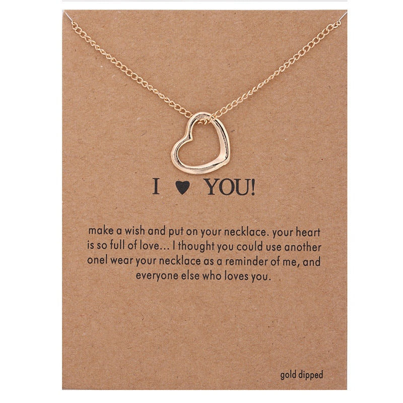 Peris Gems I Love You Good Luck Pendant Necklaces with Fortune Cards Unisex SHEIN Amazon Temu