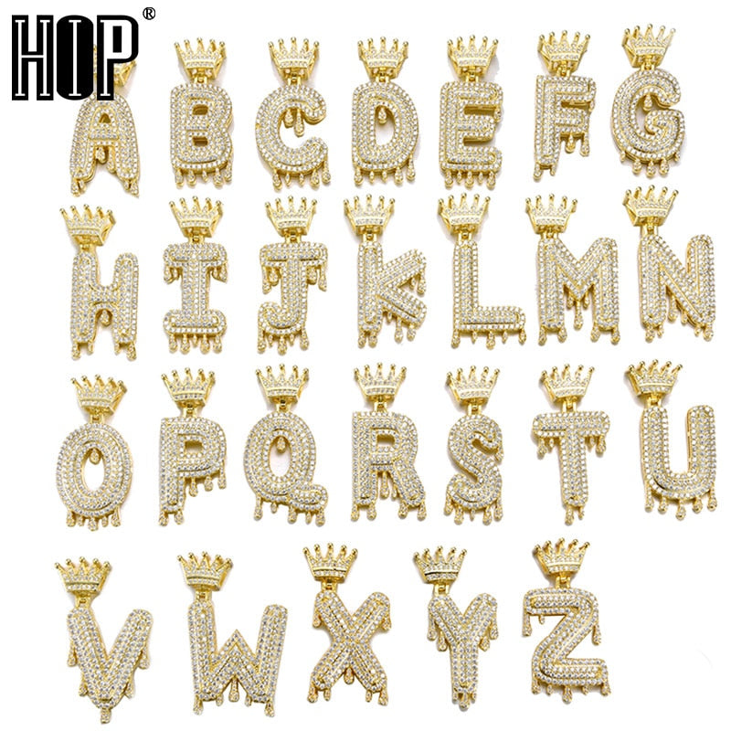 Peris Gems Icy Dripping Diamond A-Z Crown Initial Pendant Necklaces Unisex Icy Dripping Diamond A-Z Crown Initial Pendant Necklaces SHEIN Amazon Temu