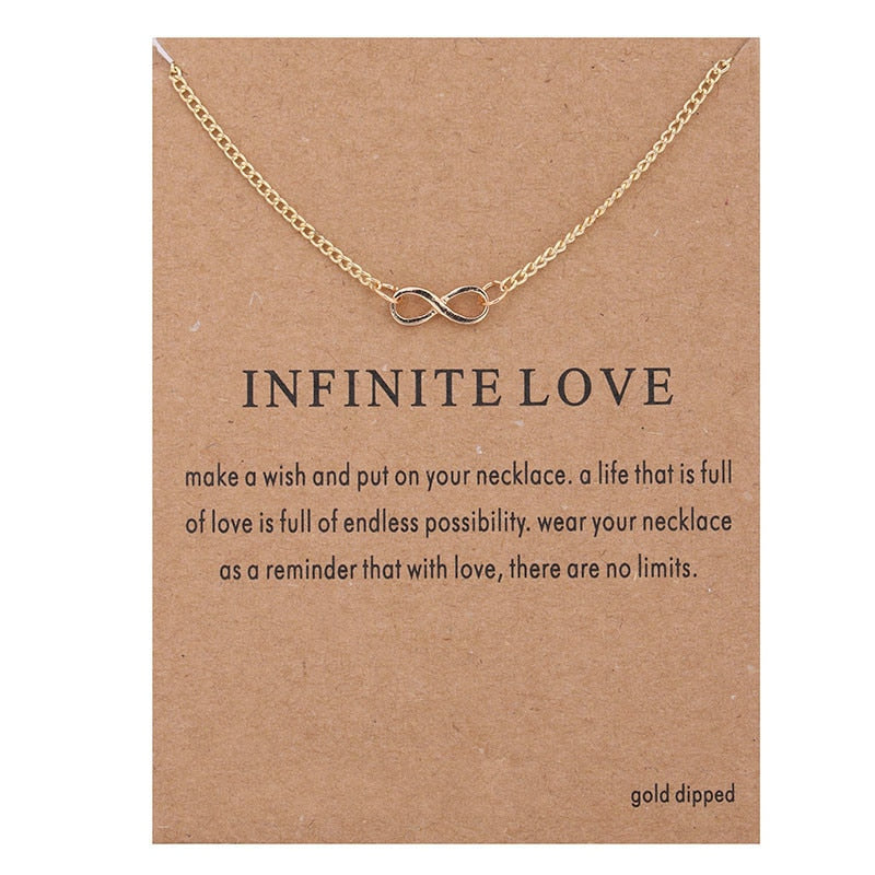 Peris Gems Infinite Love Good Luck Pendant Necklaces with Fortune Cards Unisex SHEIN Amazon Temu