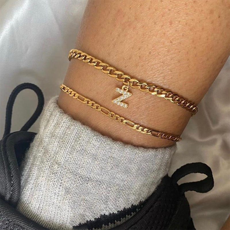 Peris Gems Initial Letter Anklets for Women | Stainless Steel Gold Ankle Bracelets SHEIN Amazon Temu
