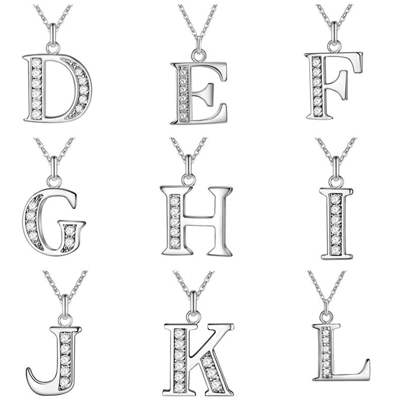 Peris Gems Initial Letter Silver Diamond Necklaces | Elegant Unisex Initial Necklace SHEIN Amazon Temu