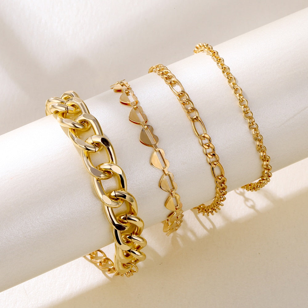 Peris Gems IPA0758-1 Golden 2-4pc Lovely Bracelets Collection for Women SHEIN Amazon Temu