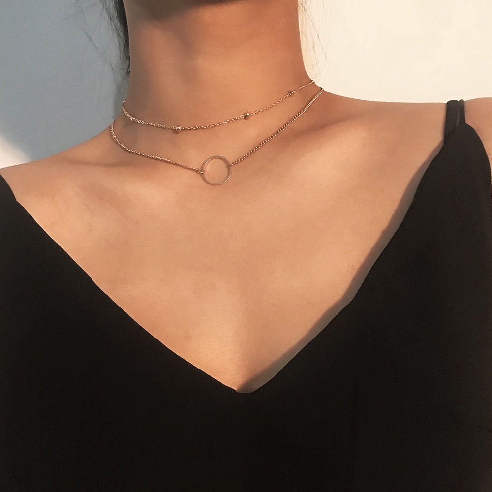 Peris Gems IPA0937-1 Carved Coin Thick Chain OT Buckle Necklace | Women&