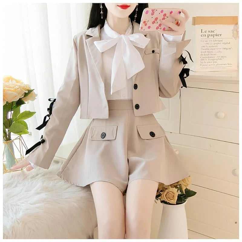 Peris Gems ivory white / M 2025 autumn new Korean style small fragrance trend fashion lady small suit small suit jacket + short skirt three-piece female 2025 autumn new Korean style small fragrance trend fashion lady small suit small suit jacket + short skirt three-piece female SHEIN Amazon Temu