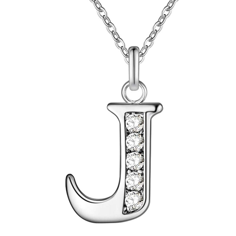 Peris Gems J Initial Letter Silver Diamond Necklaces | Elegant Unisex Initial Necklace SHEIN Amazon Temu