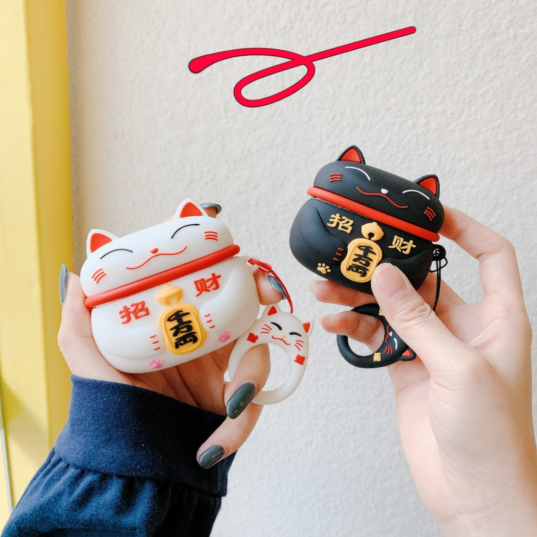 Peris Gems Japanese Style Lucky Cat Silicone AirPod Pro Protective Case SHEIN Amazon Temu