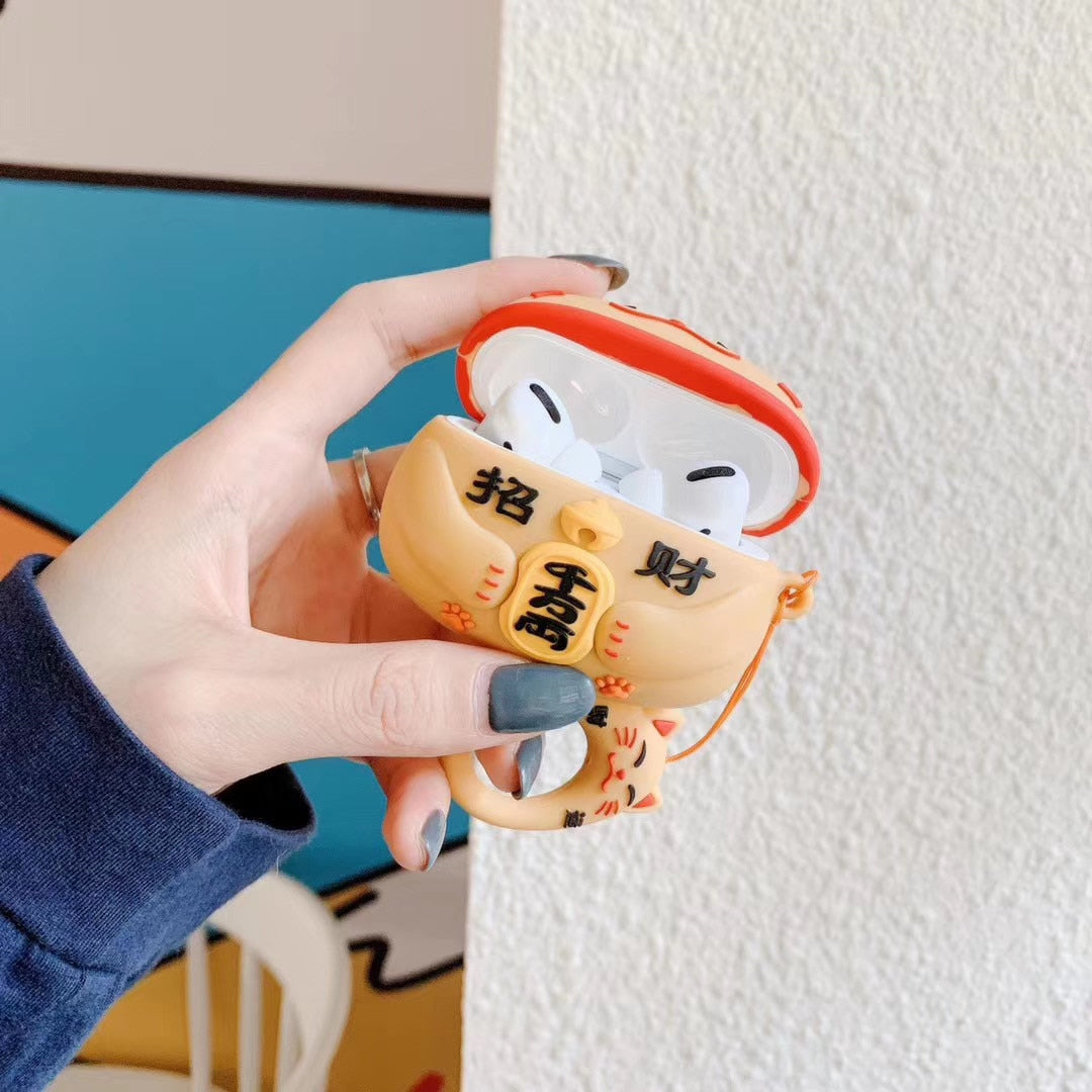 Peris Gems Japanese Style Lucky Cat Silicone AirPod Pro Protective Case SHEIN Amazon Temu
